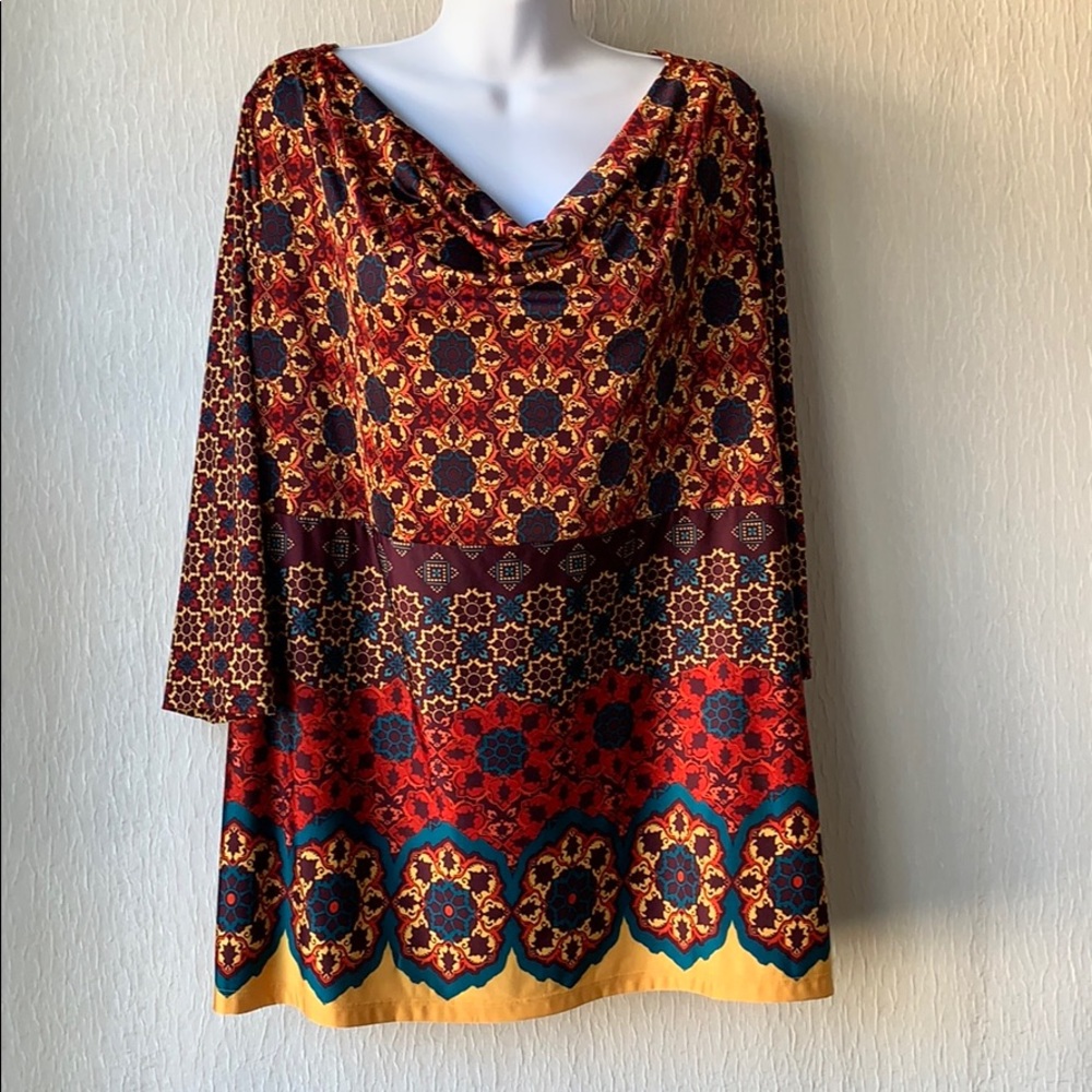 Per Una bohemian print tunic size 1X